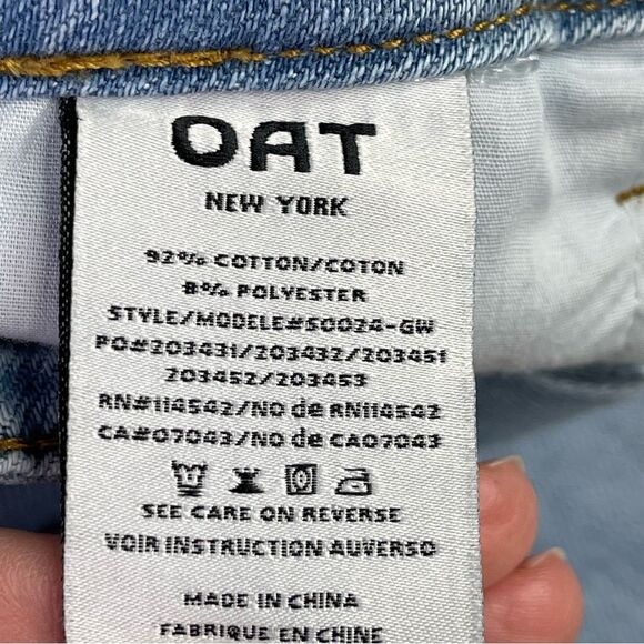 OAT New York Cloud Luxe Shorts Women’s 10/30 Blue High Rise Raw Hem Lightweight - Picture 6 of 11